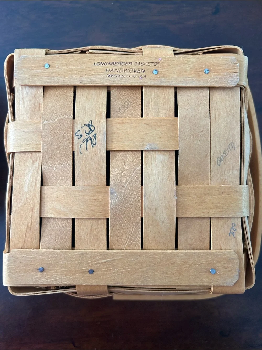 Longaberger Handwoven Basket with Floral Liner